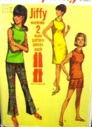 7021 1967 JIFFY DRESS,OVERBLOUSE,BELL PANTS LENGTHS PATTERN 10